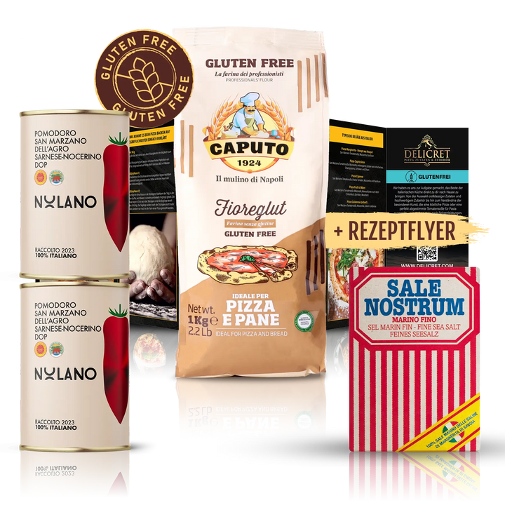 Caputo Fioreglut glutenfreies Mehl Set - Nolano San Marzano Tomaten & Meersalz