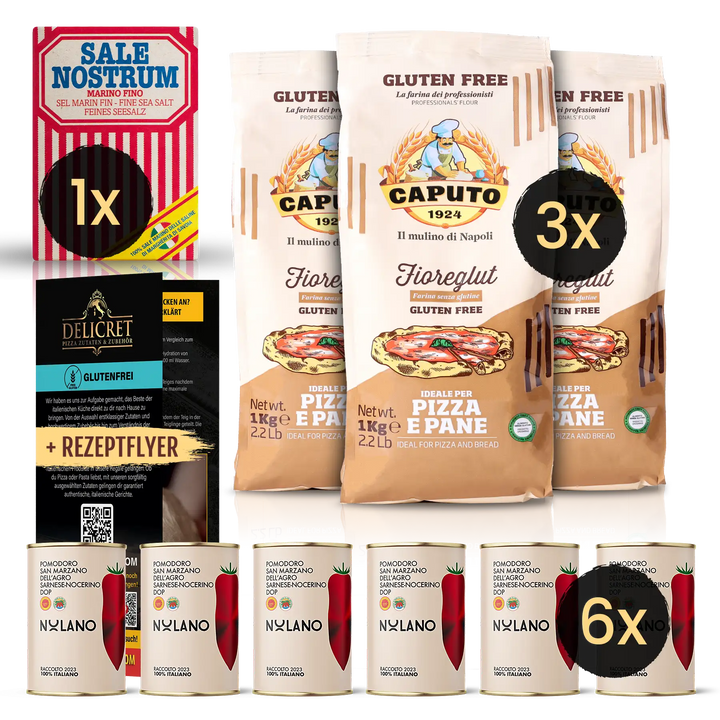 Caputo Fioreglut glutenfreies Mehl Set - Nolano San Marzano Tomaten & Meersalz