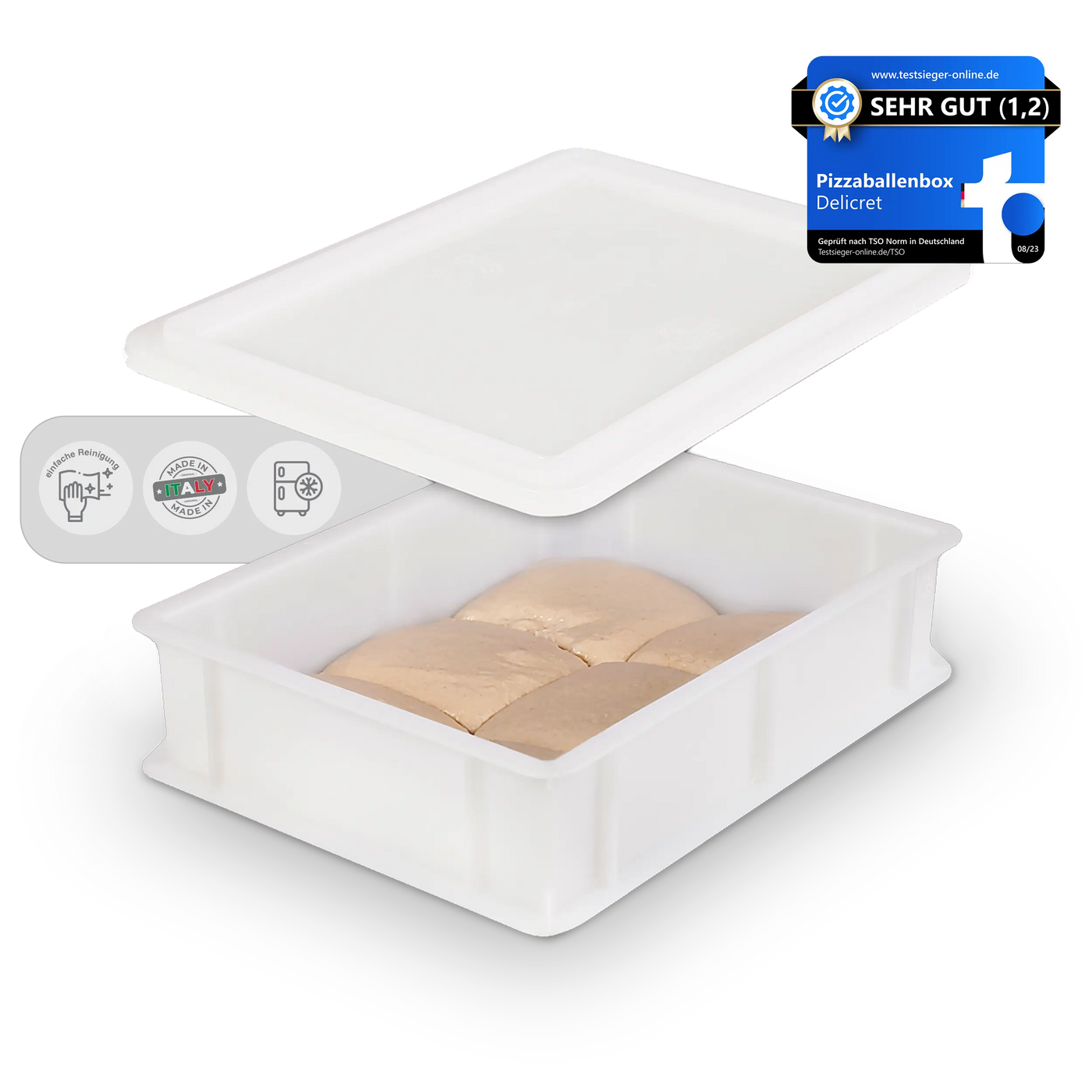 DELICRET | Pizzaballenbox - 1x Deckel & 1x Box (40x30x10cm)