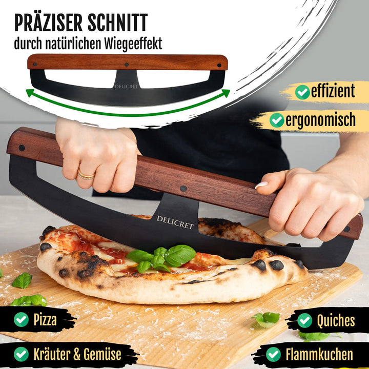 DELICRET - Black Line – Pizzaschneider mit Stil & Schärfe