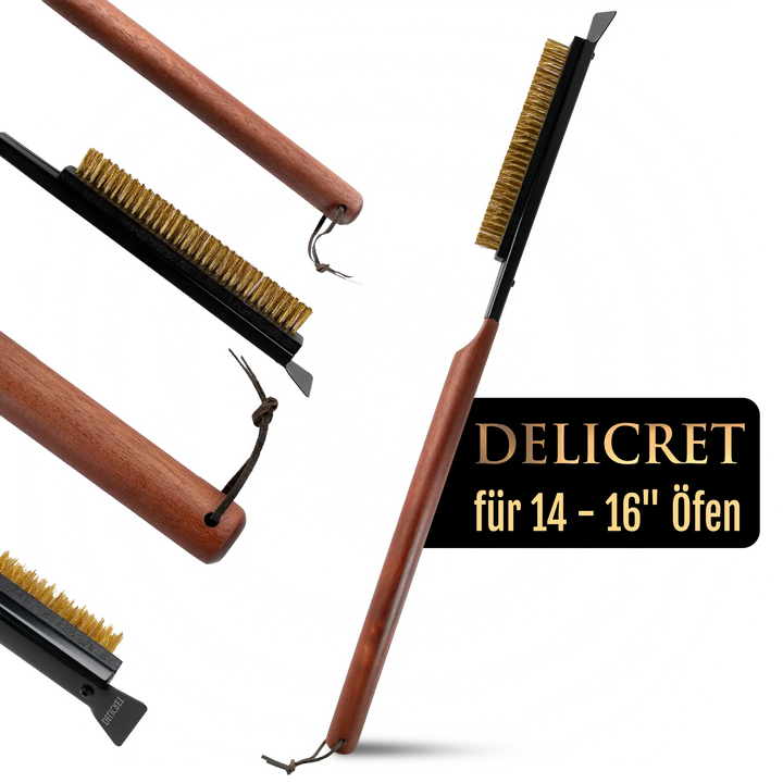Delicret Black Line Ofenbürste 66cm – Messingborsten & Kratzer für maximale Sauberkeit