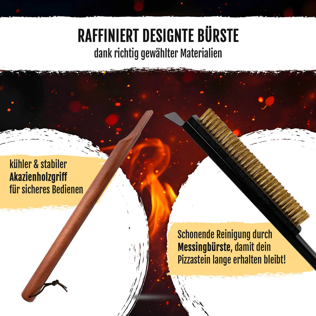 Delicret Black Line Ofenbürste 66cm – Messingborsten & Kratzer für maximale Sauberkeit