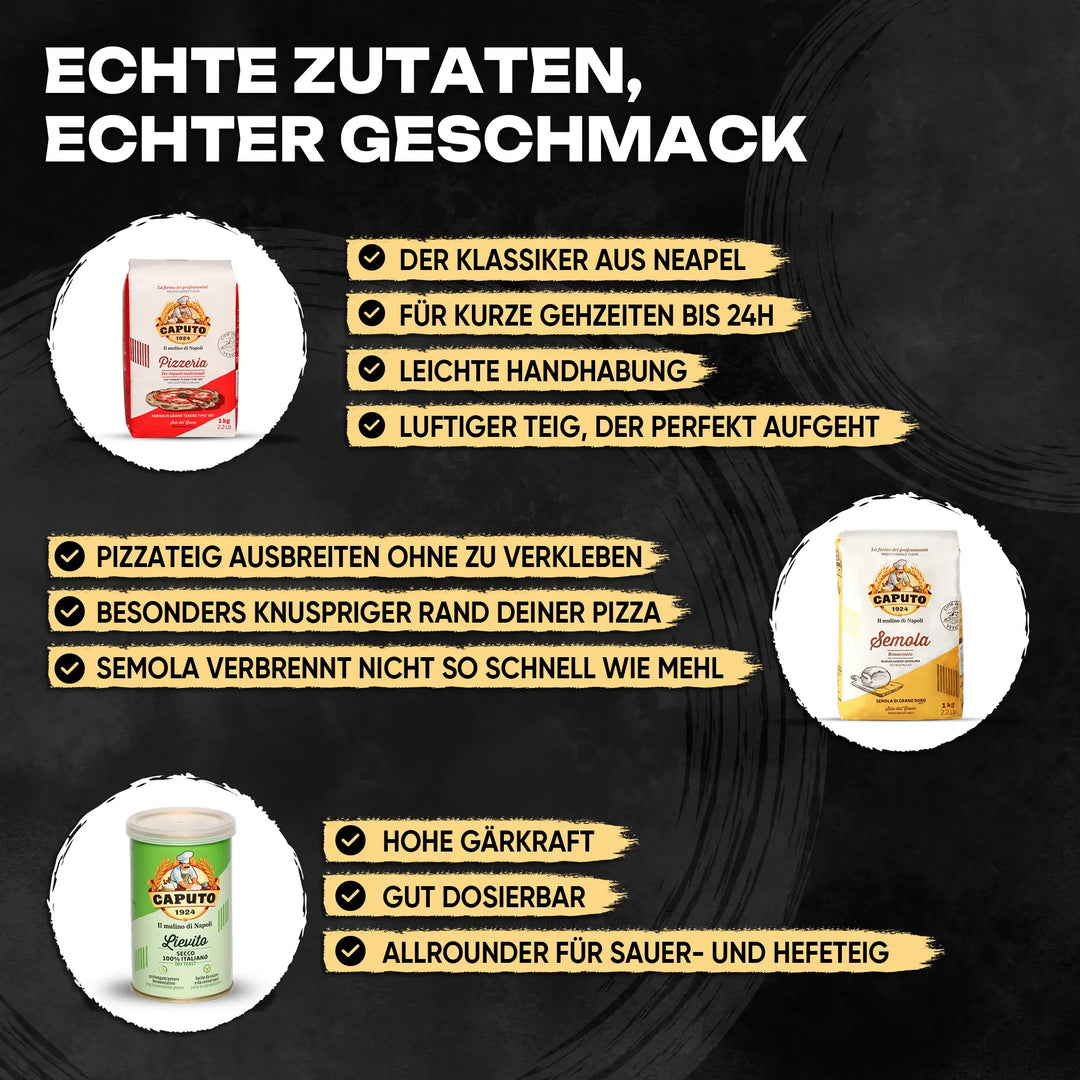 DELICRET elektrischer Pizzaofen 12” mit Pizzaschieber & Pizzateig Starter Kit