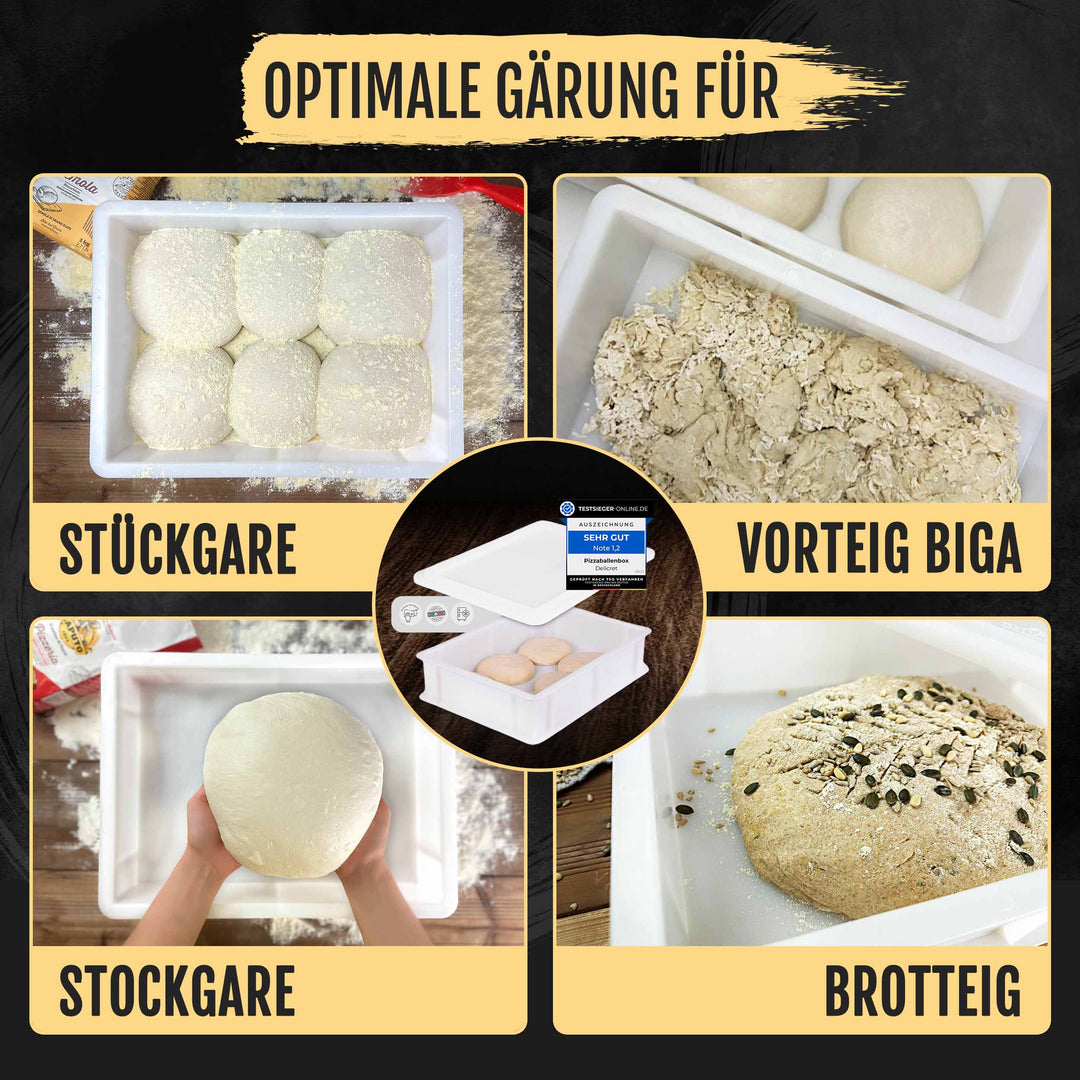 DELICRET | Pizzaballenboxen - 1x Deckel & 2x Box (40x30x10cm)