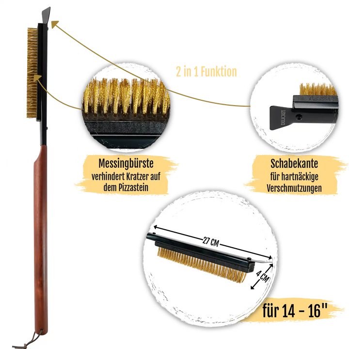 Delicret Black Line Ofenbürste 66cm – Messingborsten & Kratzer für maximale Sauberkeit