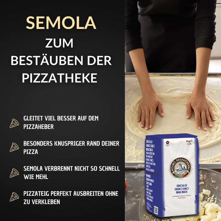 DELICRET Neapolitanisches Pizza Mehl Set inkl. Semola & Rezeptguide