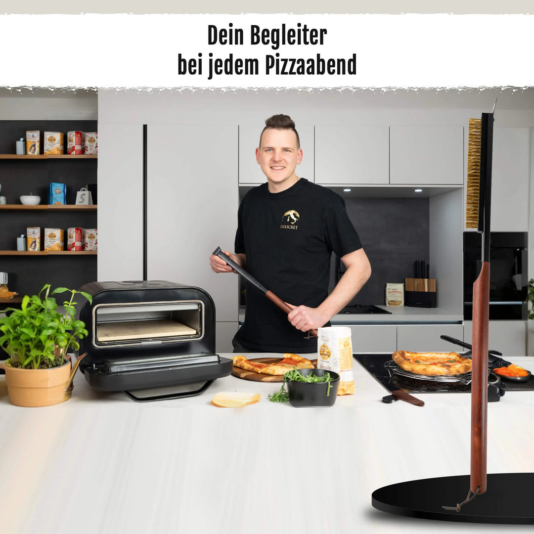 Delicret Black Line Ofenbürste 66cm – Messingborsten & Kratzer für maximale Sauberkeit