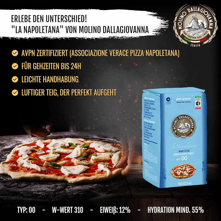 DELICRET Pizza Set La Napoletana inkl. Pizzeria Mehl und Semola