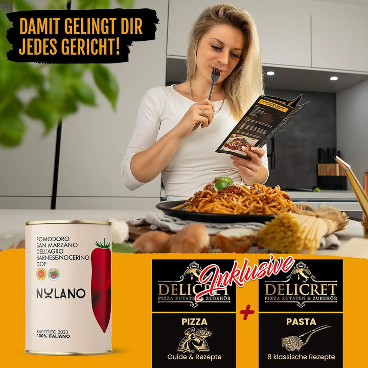 DELICRET Pasta Kit Vesuvio | Molino Dallagiovanna Pasta Mehl und Semola inkl. Nolano San Marzano Tomaten