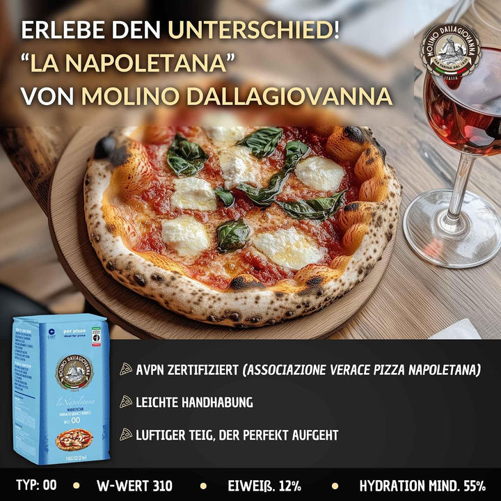 DELICRET Neapolitanisches Pizza Mehl Set inkl. Semola & Rezeptguide