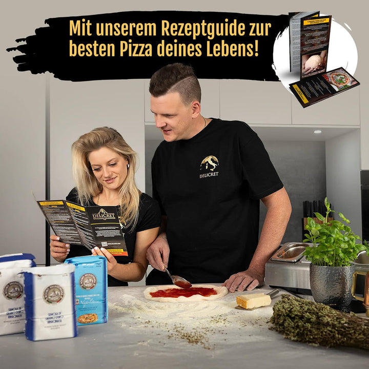 DELICRET Neapolitanisches Pizza Mehl Set inkl. Semola & Rezeptguide