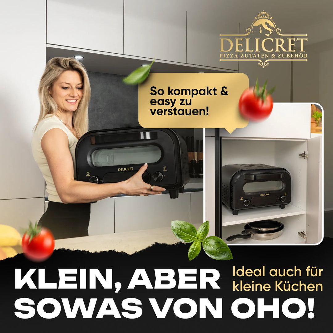Delicret Pizzaofen – Dein Ofen für Zuhause | Knusprige Pizza in 2 Min.