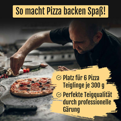 DELICRET | Pizzaballenbox - 1x Pizza Spachtel 1x Deckel & 1x Box (40x30x10cm)