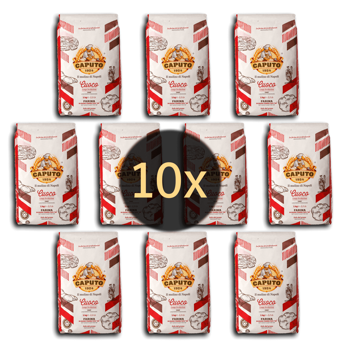 Caputo Cuoco- 10x 1kg - Pizzamehl für lange Gehzeiten 24-72H