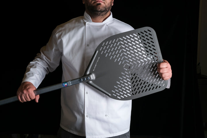 Gi Metal - Evolution SHA -  Pizzaschieber | Ø 33 cm | Stiel 60 cm | eckig