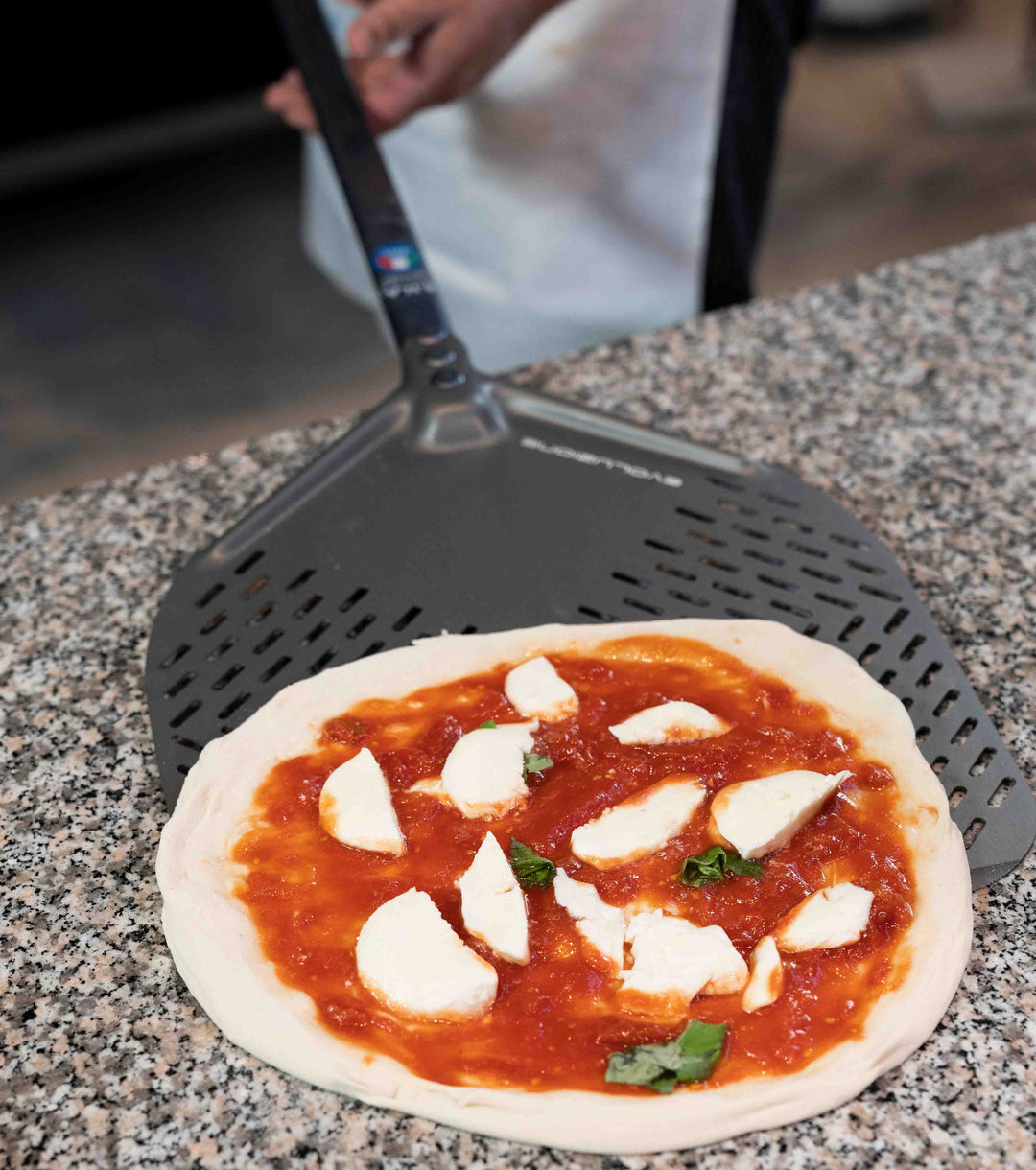 Gi Metal - Evolution SHA -  Pizzaschieber | Ø 33 cm | Stiel 60 cm | eckig