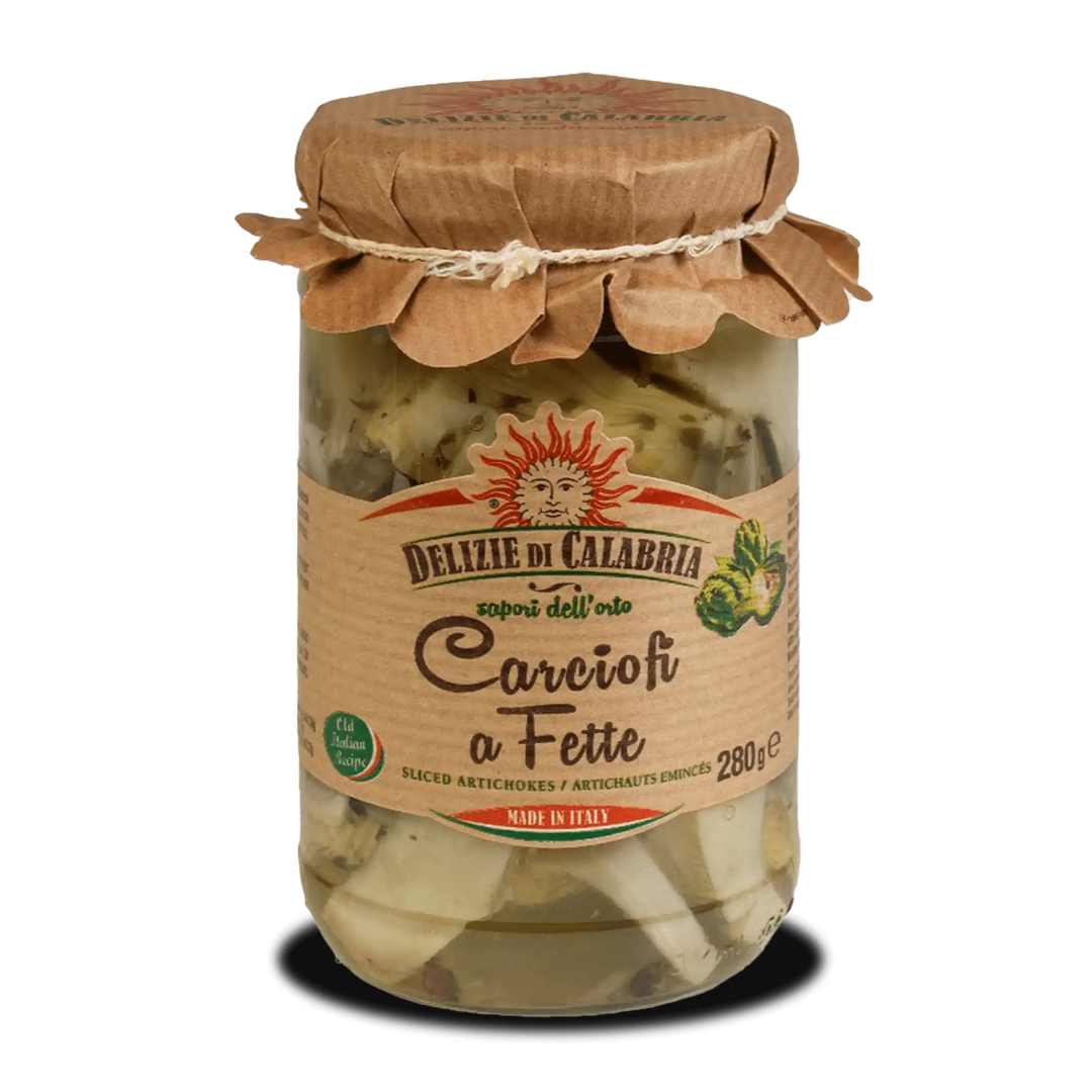 Artischocken geschnitten & eingelegt in Öl - 280g - Delizie di Calabria