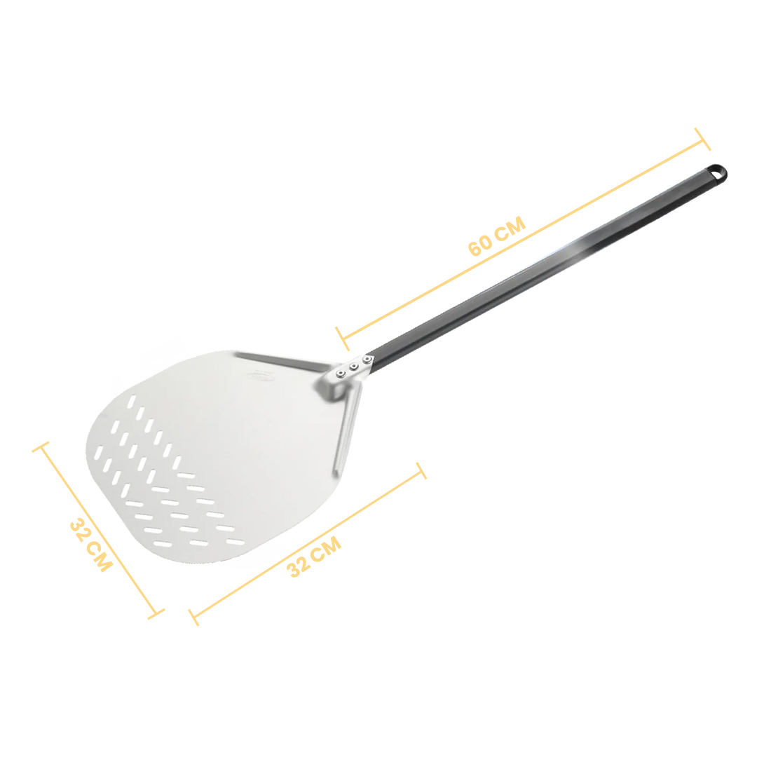 Gi Metal - Pizzaschieber Amica perforiert | Ø 32 cm | Stiel 60 cm