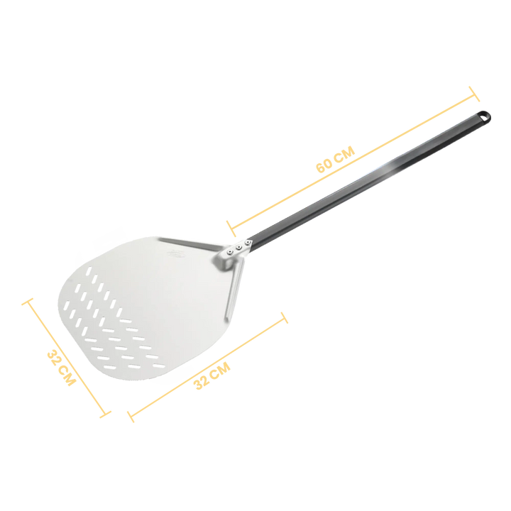 Gi Metal - Pizzaschieber Amica perforiert | Ø 32 cm | Stiel 60 cm