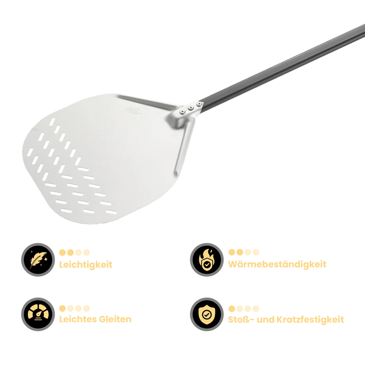 Gi Metal - Pizzaschieber Amica perforiert | Ø 32 cm | Stiel 60 cm