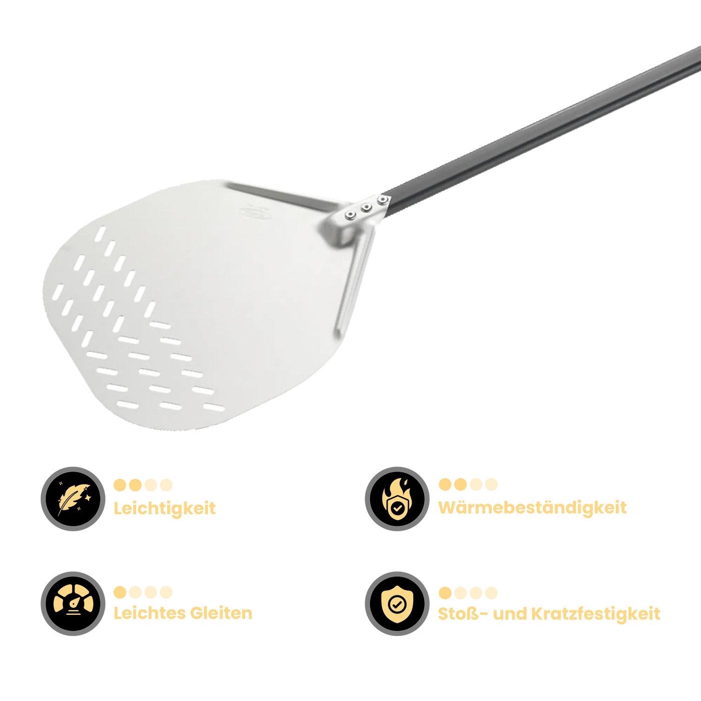 Gi Metal - Pizzaschieber Amica perforiert | Ø 32 cm | Stiel 60 cm