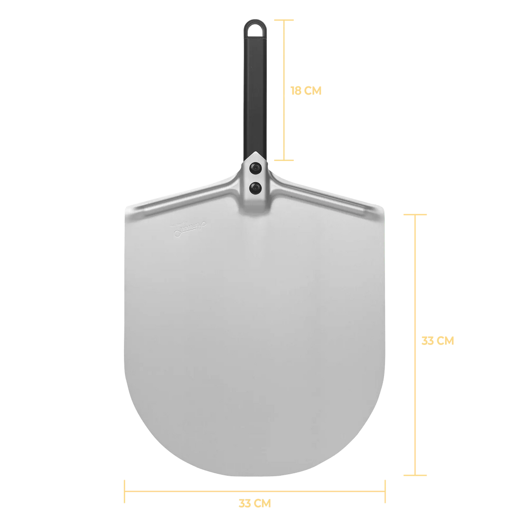 Gi Metal  - Pizzaschieber Amica Classica 33cm Alu schwarz - kurzer Griff