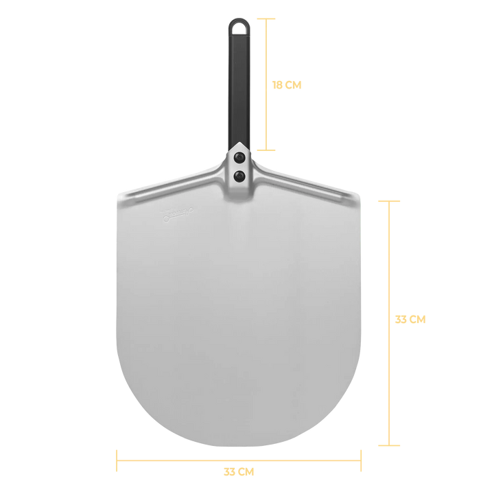 Gi Metal  - Pizzaschieber Amica Classica 33cm Alu schwarz - kurzer Griff