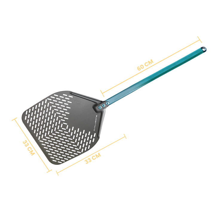Gi Metal - Evolution SHA -  Pizzaschieber | Ø 33 cm | Stiel 60 cm | eckig