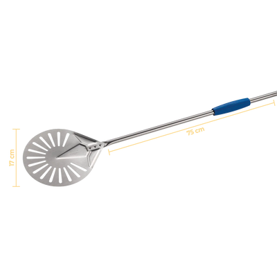 Gi Metal - Pizzawender perforiert Ø 17 cm & 75cm Stiel "turning peel" - Azzurra
