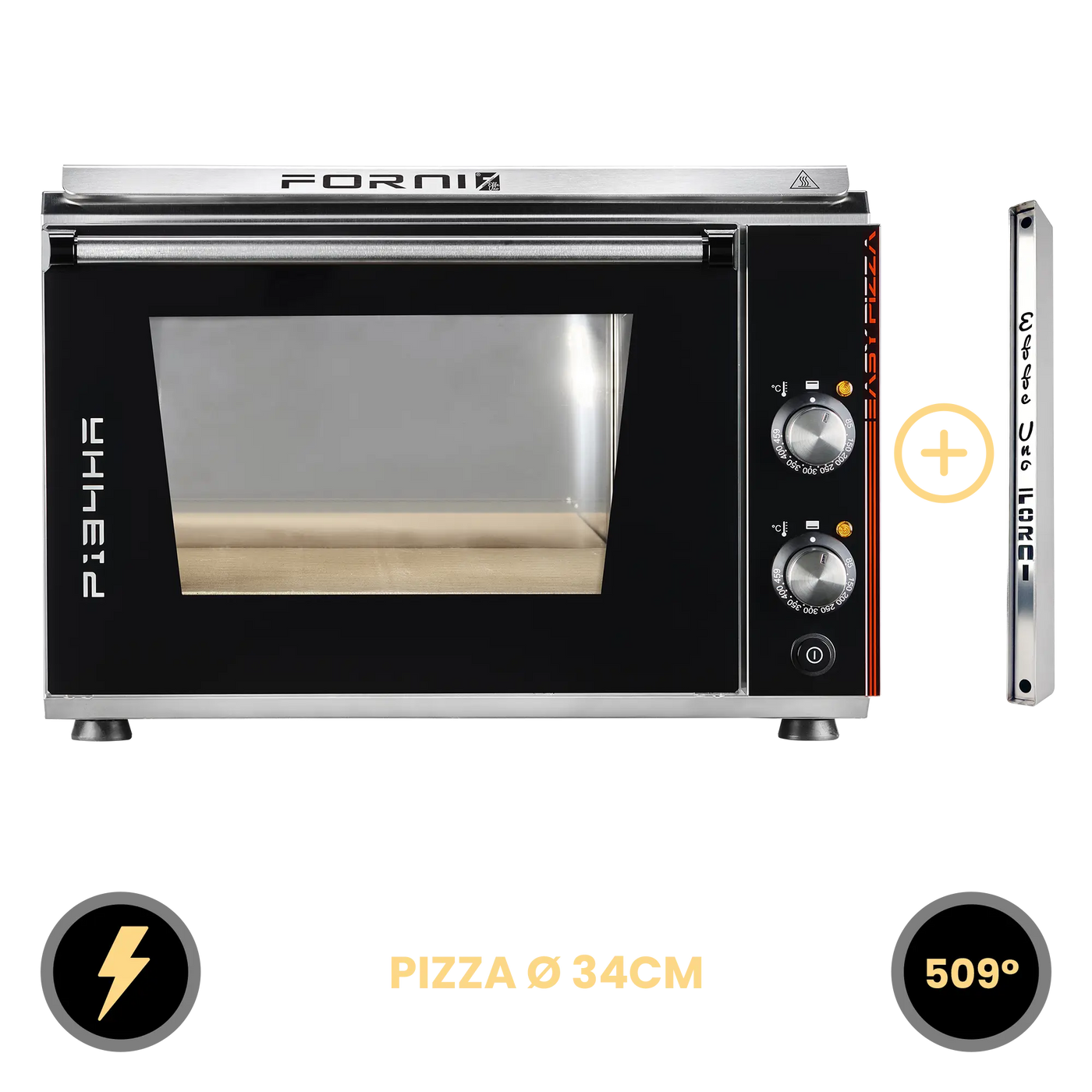 EFFEUNO P134HA 509 Elektro Pizzaofen Set mit Steamer – Perfekt für Pizza und Brot!