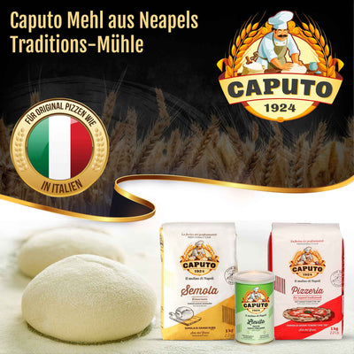 Caputo Testpaket | 2x 1kg - Cuoco 2x 1kg Pizzeria - 2x 1kg Semola - 1x 100g Lievito Trockenhefe