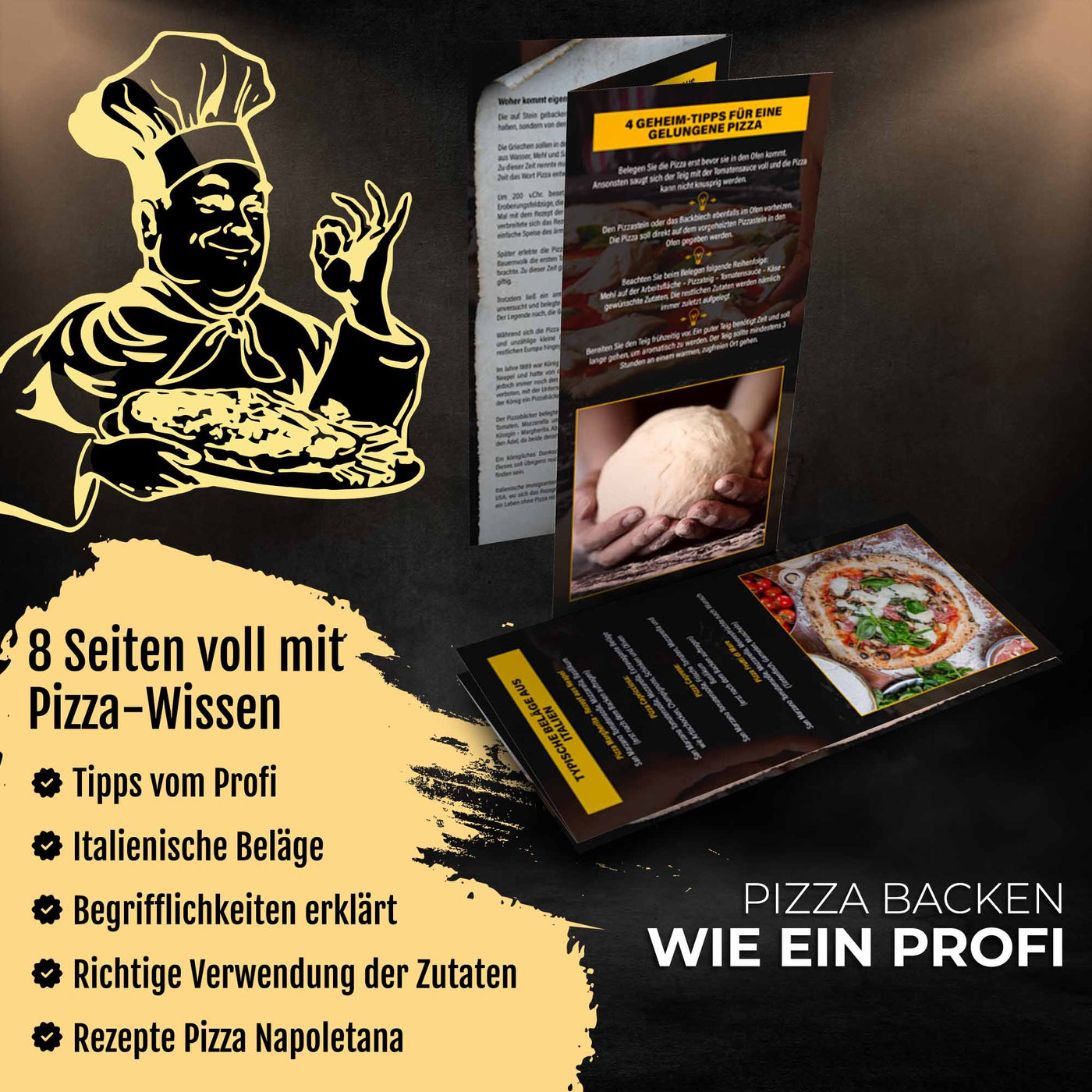 DELICRET | Pizzaballenbox - 1x Pizza Spachtel 1x Deckel & 1x Box (40x30x10cm)