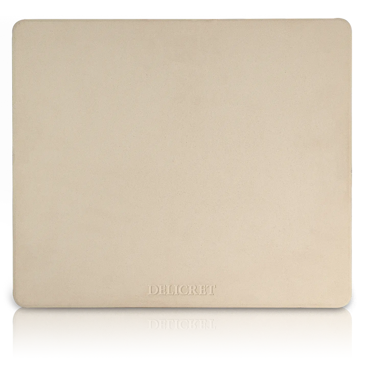 DELICRET - Pizzastein extra Groß 33x38cm – passend in jeden Haushaltsbackofen