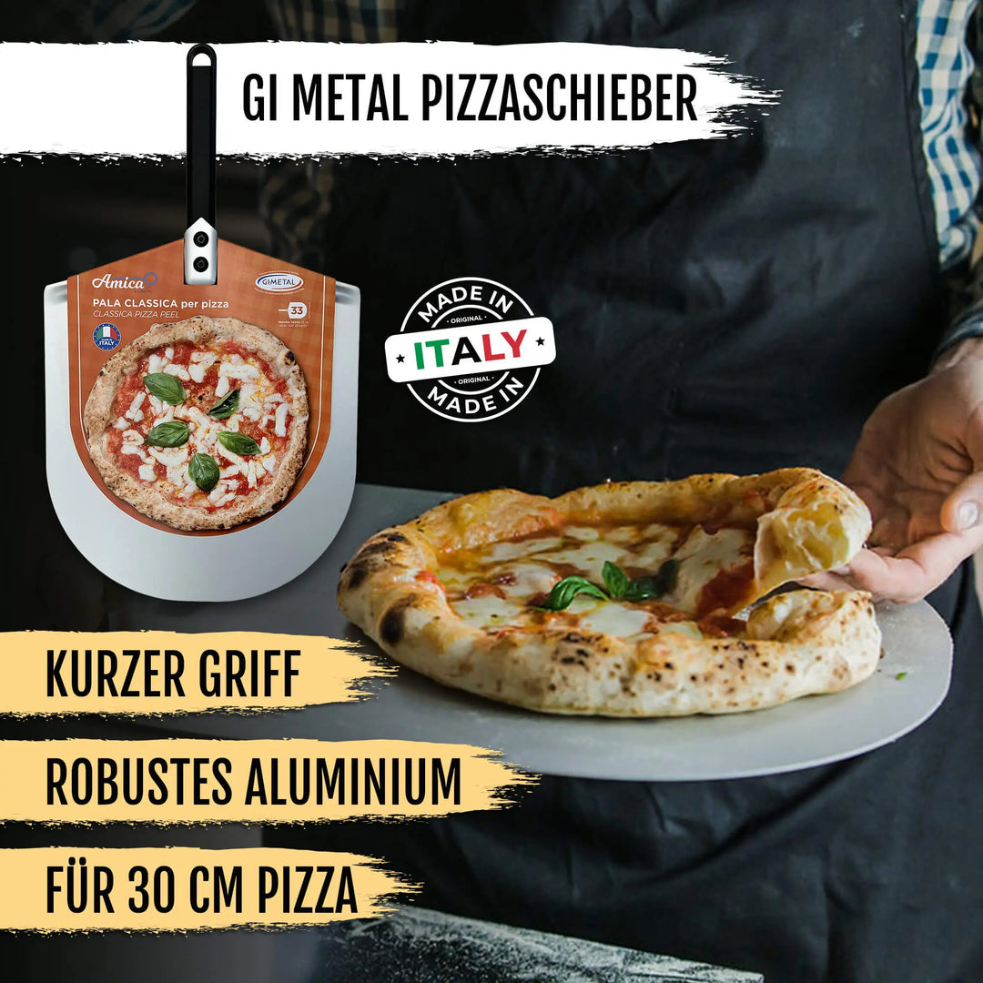 DELICRET elektrischer Pizzaofen 12” mit Pizzaschieber & Pizzateig Deluxe Kit mit San Marzano Tomaten