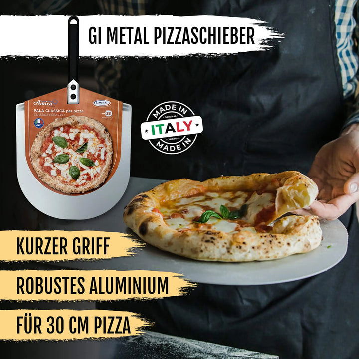 DELICRET elektrischer Pizzaofen 12” mit Pizzaschieber & Pizzateig Deluxe Kit mit San Marzano Tomaten