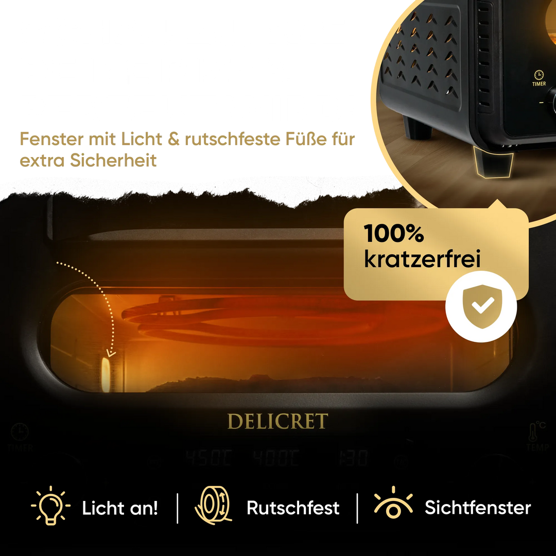 Delicret Pizzaofen – Dein Ofen für Zuhause | Knusprige Pizza in 2 Min.