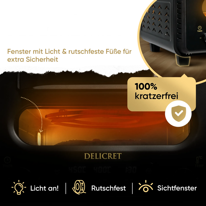 Delicret Pizzaofen – Dein Ofen für Zuhause | Knusprige Pizza in 2 Min.