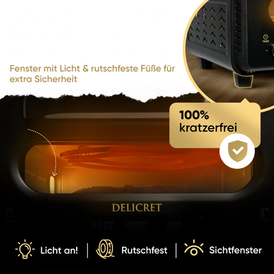 Delicret Pizzaofen – Dein Ofen für Zuhause | Knusprige Pizza in 2 Min.