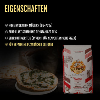 Caputo Cuoco- 10x 1kg - Pizzamehl für lange Gehzeiten 24-72H