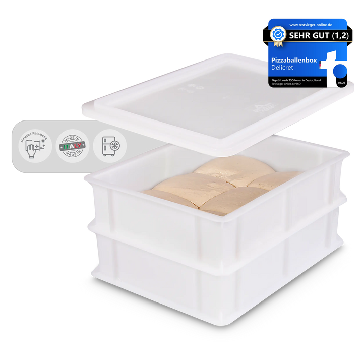 DELICRET | Pizzaballenboxen - 1x Deckel & 2x Box (40x30x10cm)