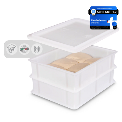 DELICRET | Pizzaballenboxen - 1x Deckel & 2x Box (40x30x10cm)