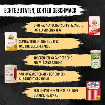 DELICRET Pizza Bundle Deluxe inkl. Pizzastein, Zubehör und Zutaten für die perfekte Pizza