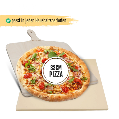 DELICRET Pizza Bundle Deluxe inkl. Pizzastein, Zubehör und Zutaten für die perfekte Pizza