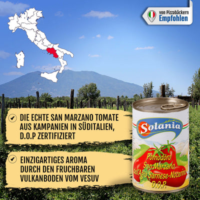 24x SOLANIA San Marzano Tomaten DOP in der Dose a 400g